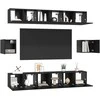 TV staliukas TV spintelių komplektas 8 pcs Juodas ąžuolas Apdirbta mediena