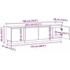 TV staliukas Televizoriaus spintelė Betono pilka 180 x 38 x 49 cm