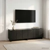 TV staliukas Televizoriaus stovas 140 x 34,5 x 40 cm Juoda Apdirbta mediena