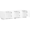 TV staliukas Televizoriaus stovas 140 x 34,5 x 40 cm Balta Apdirbta mediena