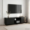 TV staliukas Televizoriaus stovas 140 x 34,5 x 40 cm Juoda Apdirbta mediena