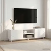 TV staliukas Televizoriaus stovas 140 x 34.5 x 40 cm Itin blizgi balta