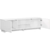 TV staliukas Televizoriaus stovas 140 x 34.5 x 40 cm Itin blizgi balta