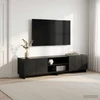 TV staliukas Televizoriaus stovas 179.5 x 34.5 x 40 cm Juoda