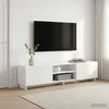 TV staliukas Televizoriaus stovas 179.5 x 34.5 x 40 cm Itin blizgi balta