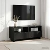 TV staliukas Televizoriaus stovas 90 x 34.5 x 40 cm Juoda Apdirbta mediena