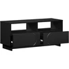 TV staliukas Televizoriaus stovas 90 x 34.5 x 40 cm Juoda Apdirbta mediena