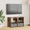 TV staliukas Televizoriaus stovas su stalčių Rūkyta ąžuolas 79 x 40 x 48 cm