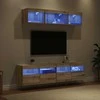 TV staliukas Televizorių sieniniai baldai su LED 5 pcs Amatininkų ąžuolas
