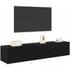 TV staliukas TV sieninė spintelė su LED 2 pcs Juodas ąžuolas 80 x 35 x 31 cm
