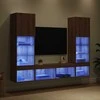 TV staliukas Televizorių sieniniai baldai su LED 5 pcs Amatininkų ąžuolas