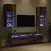 TV staliukas Televizorių sieniniai baldai su LED 5 pcs Senovinis medis