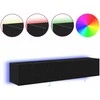 TV staliukas TV sieninė spintelė su LED 2 pcs Juodas ąžuolas 80 x 35 x 31 cm