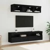TV staliukas Televizorių sieniniai baldai su LED su LED 5 pcs Juodas ąžuolas