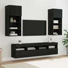 TV staliukas Televizorių sieniniai baldai su LED 5 pcs Juodas ąžuolas