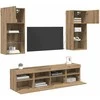 TV staliukas Televizorių sieniniai baldai su LED 5 pcs Amatininkų ąžuolas