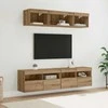 TV staliukas Televizorių sieniniai baldai su LED 5 pcs Amatininkų ąžuolas