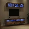 TV staliukas Televizorių sieniniai baldai su LED 5 pcs Senovinis medis