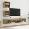 TV staliukas Televizorių sieniniai baldai su LED 5 pcs Amatininkų ąžuolas