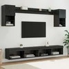 TV staliukas Televizorių sieniniai baldai su LED su LED 6 pcs Juodas ąžuolas