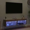 TV staliukas TV spintelių komplektas su LED 2 pcs Amatininkų ąžuolas