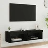 TV staliukas TV spintelių komplektas 2 pcs Juodas ąžuolas 60 x 30 x 30 cm