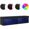 TV staliukas TV spintelių komplektas 2 pcs Juodas ąžuolas 60 x 30 x 30 cm