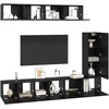 TV staliukas TV spintelių komplektas 6 pcs Juodas ąžuolas Apdirbta mediena