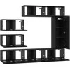 TV staliukas TV spintelių komplektas 8 pcs Juodas ąžuolas Apdirbta mediena