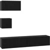 TV staliukas TV spintelių komplektas 4 pcs Juodas ąžuolas Apdirbta mediena