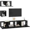 TV staliukas TV spintelių komplektas 4 pcs Juodas ąžuolas Apdirbta mediena