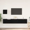 TV staliukas TV spintelių komplektas 4 pcs Juodas ąžuolas Apdirbta mediena