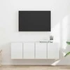 TV staliukas TV sieninė spintelė 2 pcs Aukštai blizganti balta