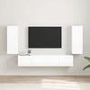 TV staliukas TV sieninė spintelė 2 pcs Blizgus baltas 30 x 31 x 80 cm