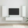 TV staliukas TV sieninė spintelė 2 pcs Blizgus baltas 30 x 31 x 100 cm