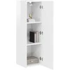 TV staliukas TV sieninė spintelė 2 pcs Blizgus baltas 30 x 31 x 100 cm