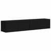 TV staliukas TV sieninė spintelė 2 pcs Juoda 78,5 x 31 x 29,5 cm