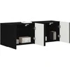 TV staliukas TV sieninė spintelė 2 pcs Juoda 59,5 x 31 x 40 cm