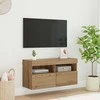 TV staliukas TV sieninė spintelė su LED Amatininkų ąžuolas 80 x 30 x 40 cm