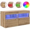 TV staliukas TV sieninė spintelė su LED Amatininkų ąžuolas 80 x 30 x 40 cm