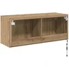 TV staliukas TV sieninė spintelė su LED Amatininkų ąžuolas 100 x 35 x 41 cm