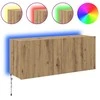 TV staliukas TV sieninė spintelė su LED Amatininkų ąžuolas 100 x 35 x 41 cm