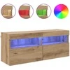 TV staliukas TV sieninė spintelė su LED Amatininkų ąžuolas 100 x 30 x 40 cm