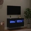 TV staliukas TV sieninė spintelė su LED Juodas ąžuolas 80 x 30 x 40 cm