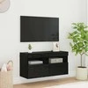 TV staliukas TV sieninė spintelė su LED Juodas ąžuolas 80 x 30 x 40 cm