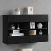 TV staliukas TV sieninė spintelė su LED Juodas ąžuolas 98,5 x 30 x 60,5 cm