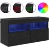 TV staliukas TV sieninė spintelė su LED Juodas ąžuolas 80 x 30 x 40 cm