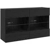TV staliukas TV sieninė spintelė su LED Juodas ąžuolas 98,5 x 30 x 60,5 cm