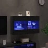 TV staliukas TV sieninė spintelė su LED Juodas ąžuolas 98,5 x 30 x 60,5 cm