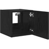 TV staliukas TV sieninė spintelė su LED Juodas ąžuolas 30,5 x 35 x 30 cm